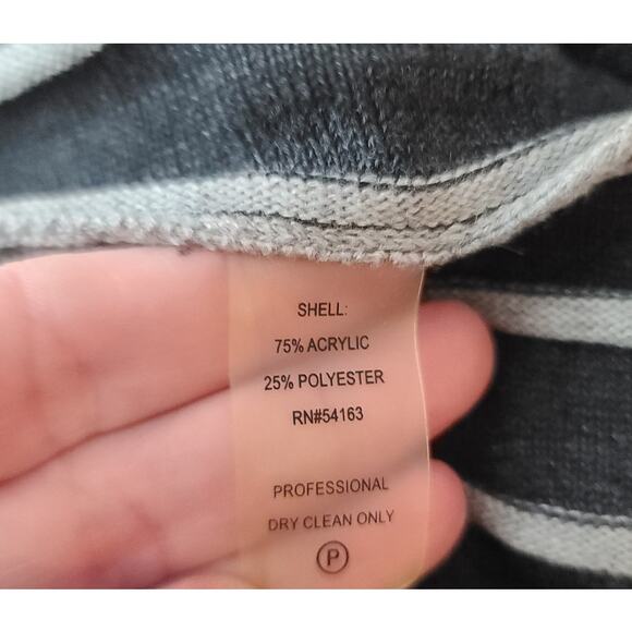 Calvin Klein CK grey black long sleeve pleated sweater dress - medium - Picture 5 of 5